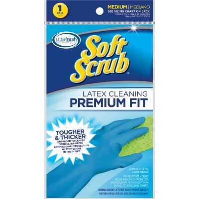 Soft Scrub Medium Premium Fit Latex Rubber Glove